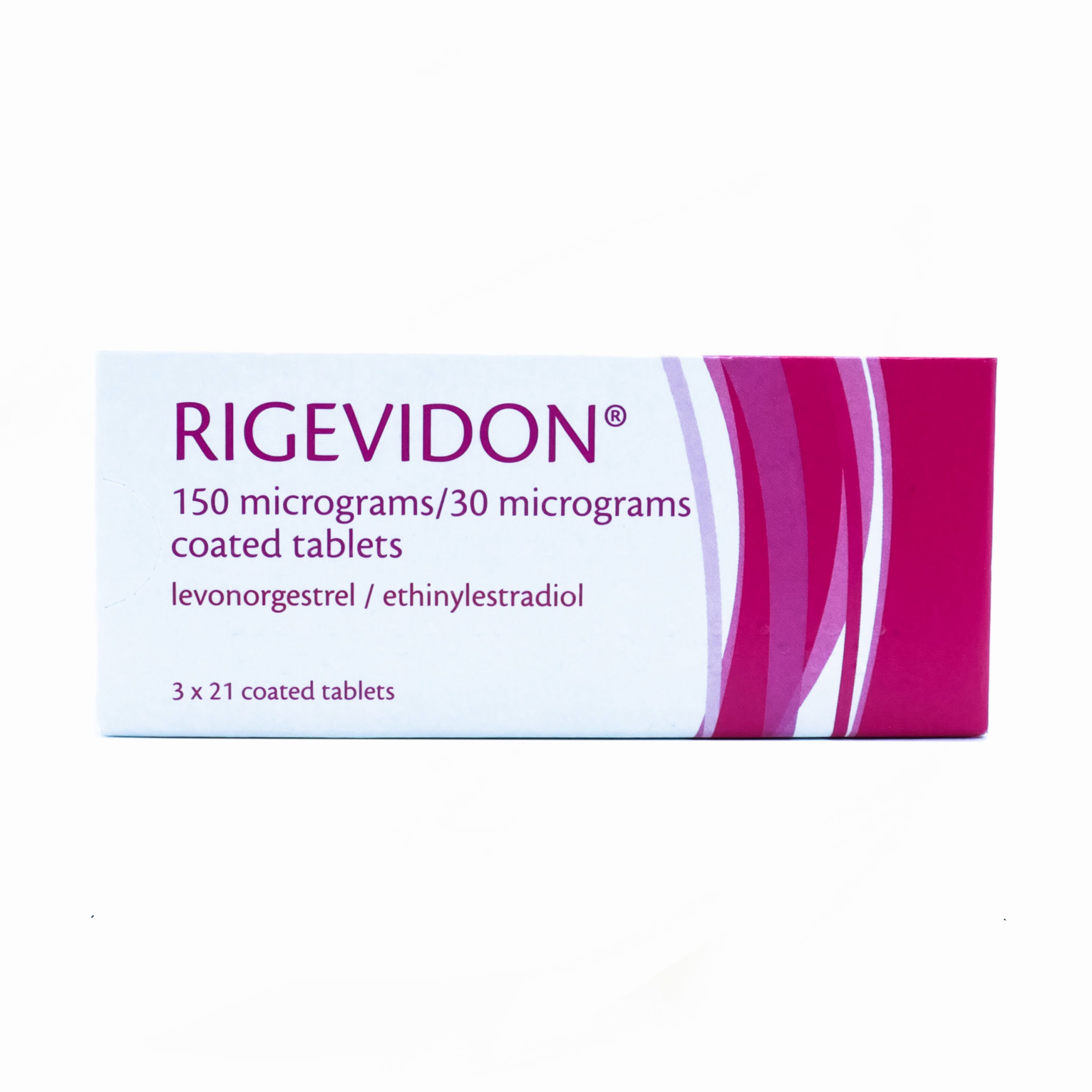 Box of Rigevidon Tablets for daily oral contraception